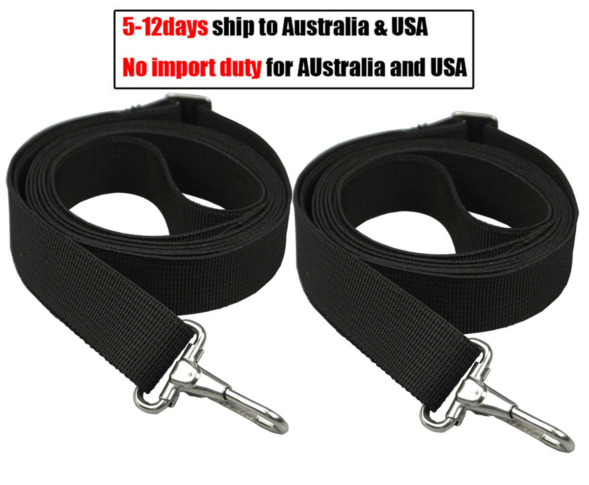 2 Adjustable 96"Bimini Boat Top Strap with Loops and Hook Bimini Awning Straps