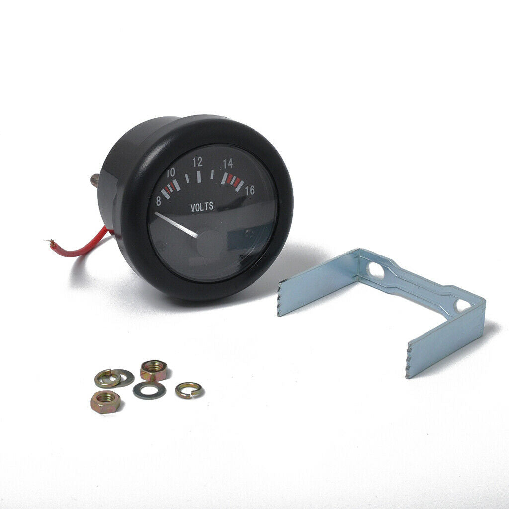 Voltmeter Gauge Meter Î¦52mm(2â€) White Pointer with LED Background Light 12V