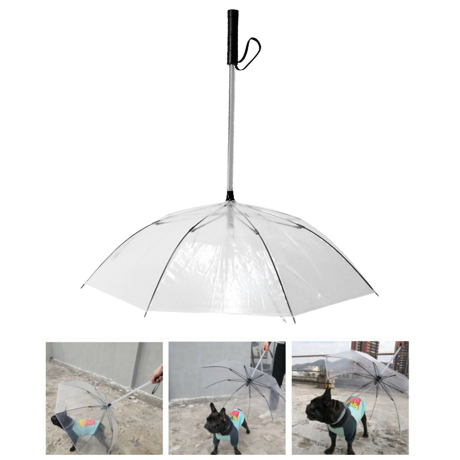 Dog Umbrella Leash Rainproof Doggy Umbrella Leash Supplies with Flashlight