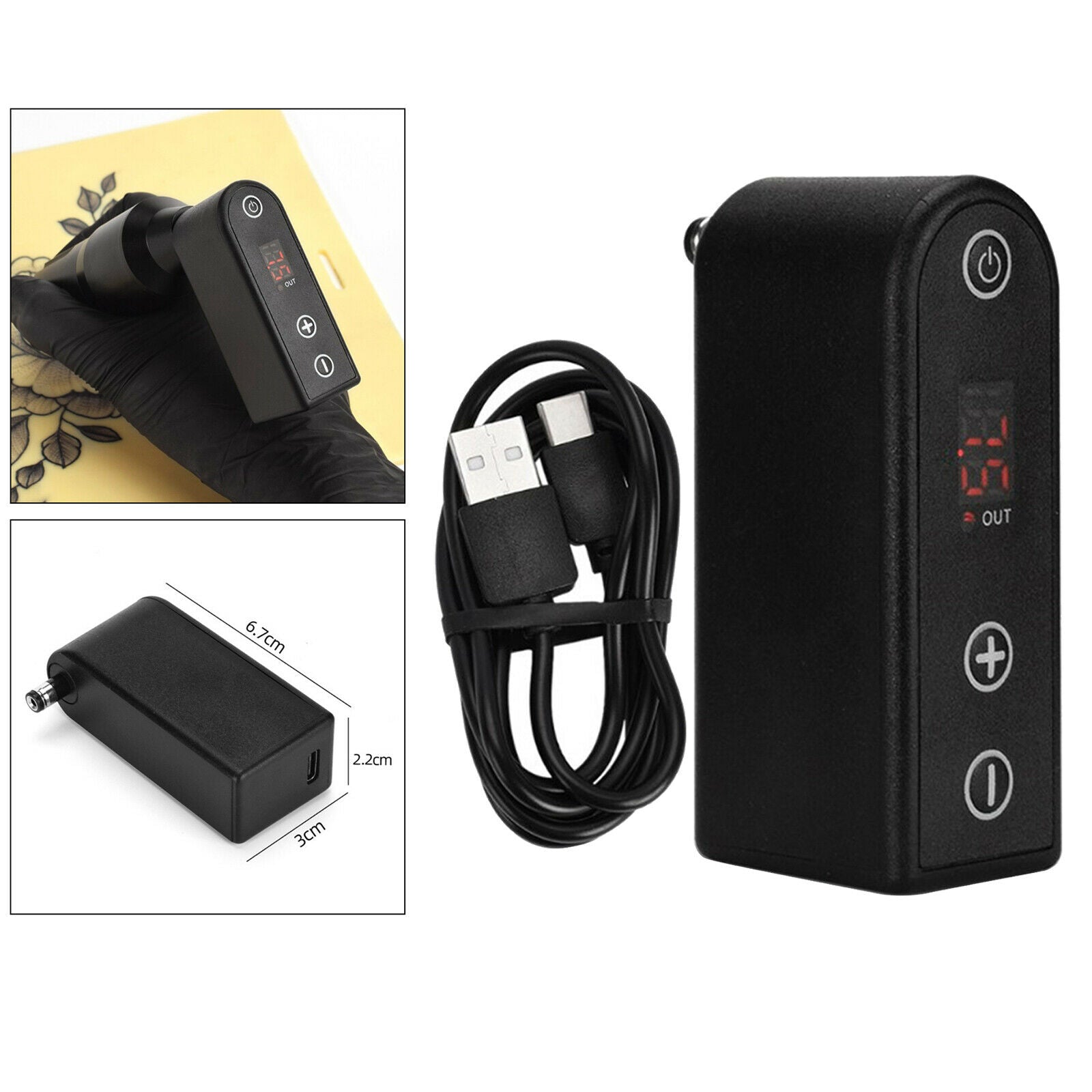 Wireless Tattoo Power Supply Battery Pack fit Tattoo Machine DC Interface
