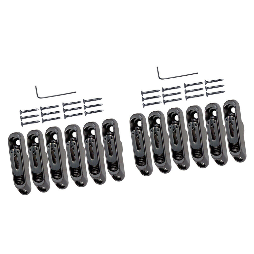 2 Set Fine Individual Electric Guitar Bridge Set w/ Screws w/ Wrench Black