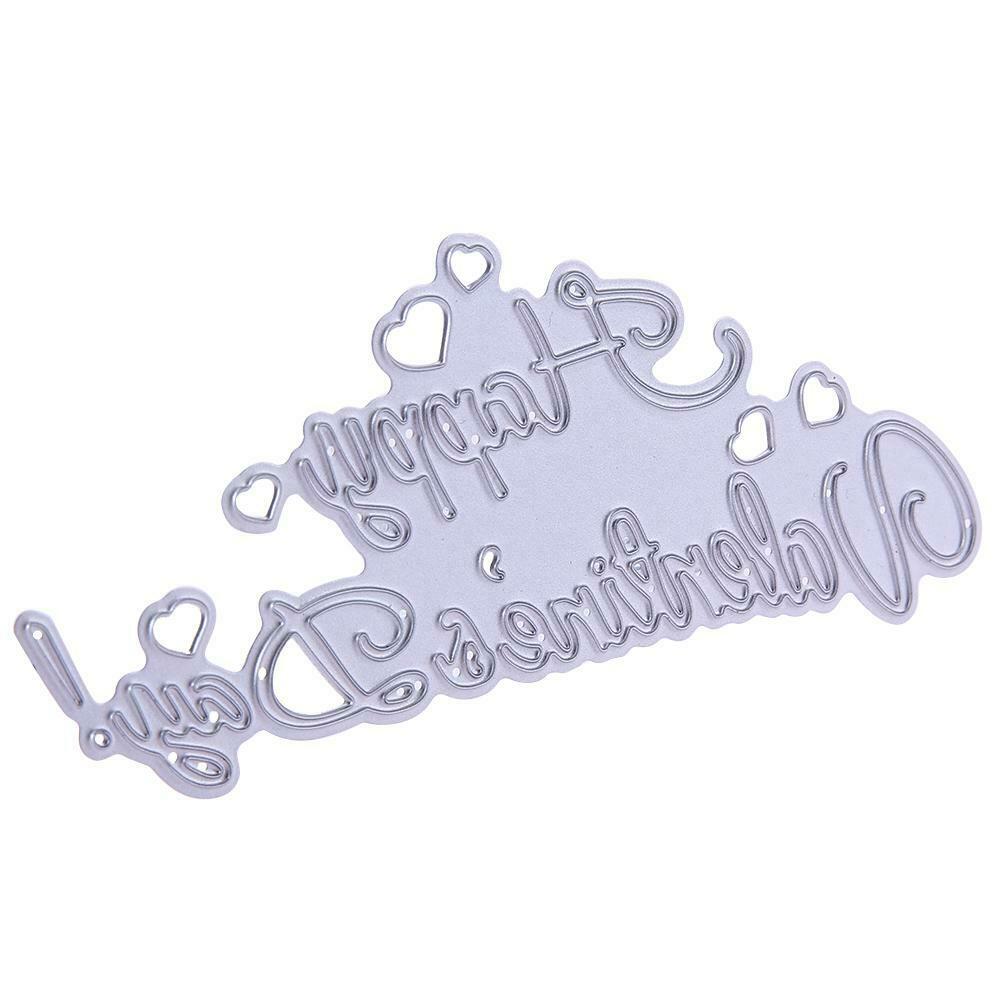2pcs Cutting Dies Happy Valentine DIY Photo Album Scrapbook Emboss Stencils @