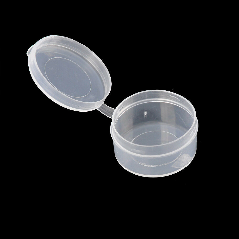 10x Round Plastic Storage Box Transparent Small Tablet & Capsule Packin.l8