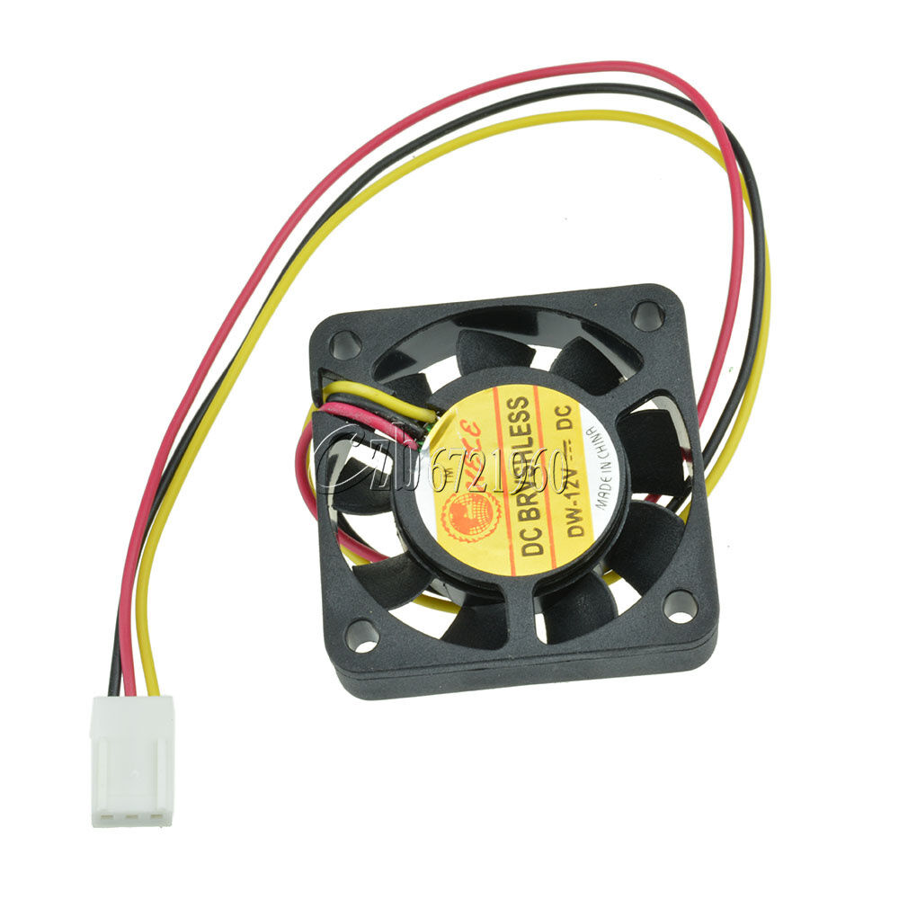 2PCS 12V 3Pin 40mm Mini DC Brushless Computer Cooler Cooling Fan PC 40X40X10MM