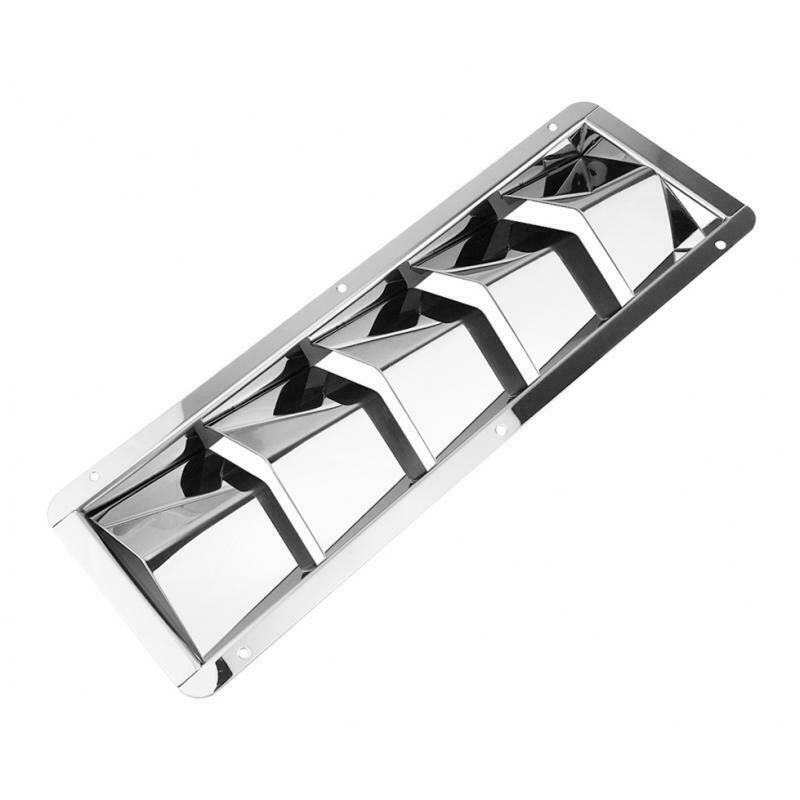 2X Louver Vent 5-Slot Ventilation Air Vent Grille Cover Yacht Stainless Steel