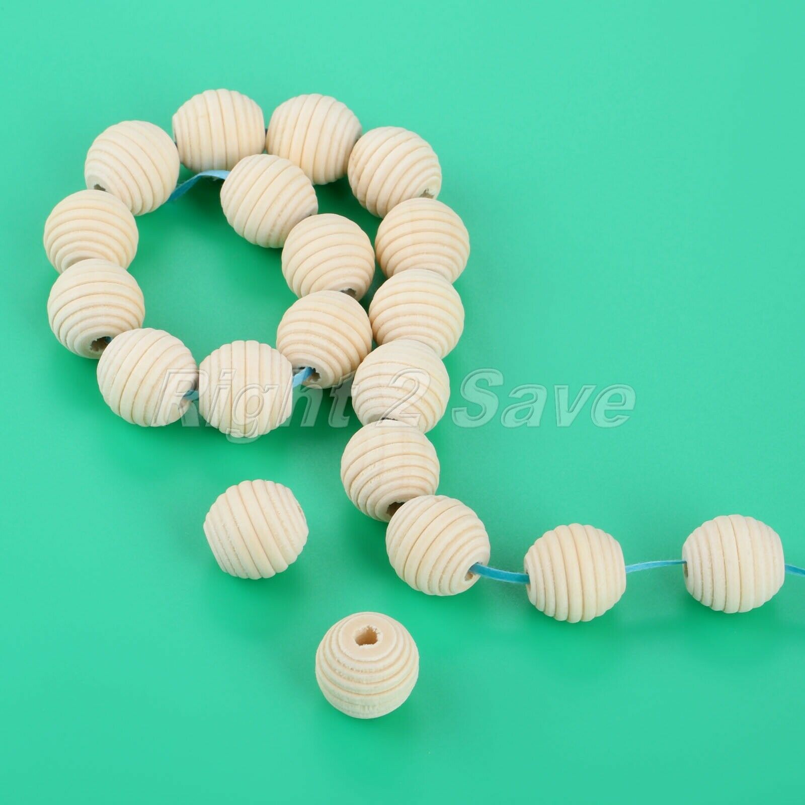 20pcs Round Natural Beehive Wood Beads 20mm No Varnish DIY Baby Teether Teething