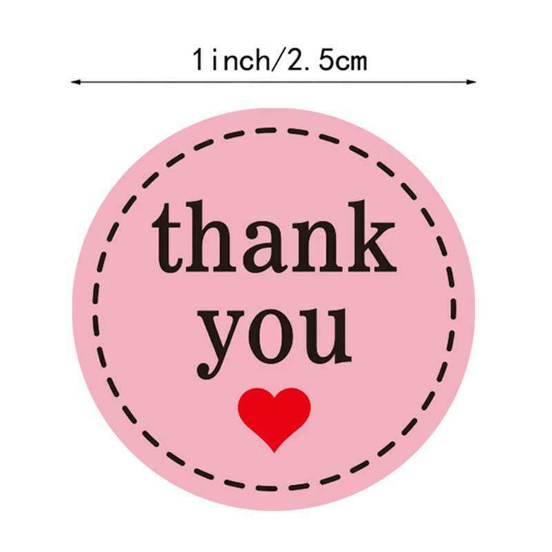 500pcs Thank You Stickers Handmade Round Packaging Seal Label Scrapbooking Decor