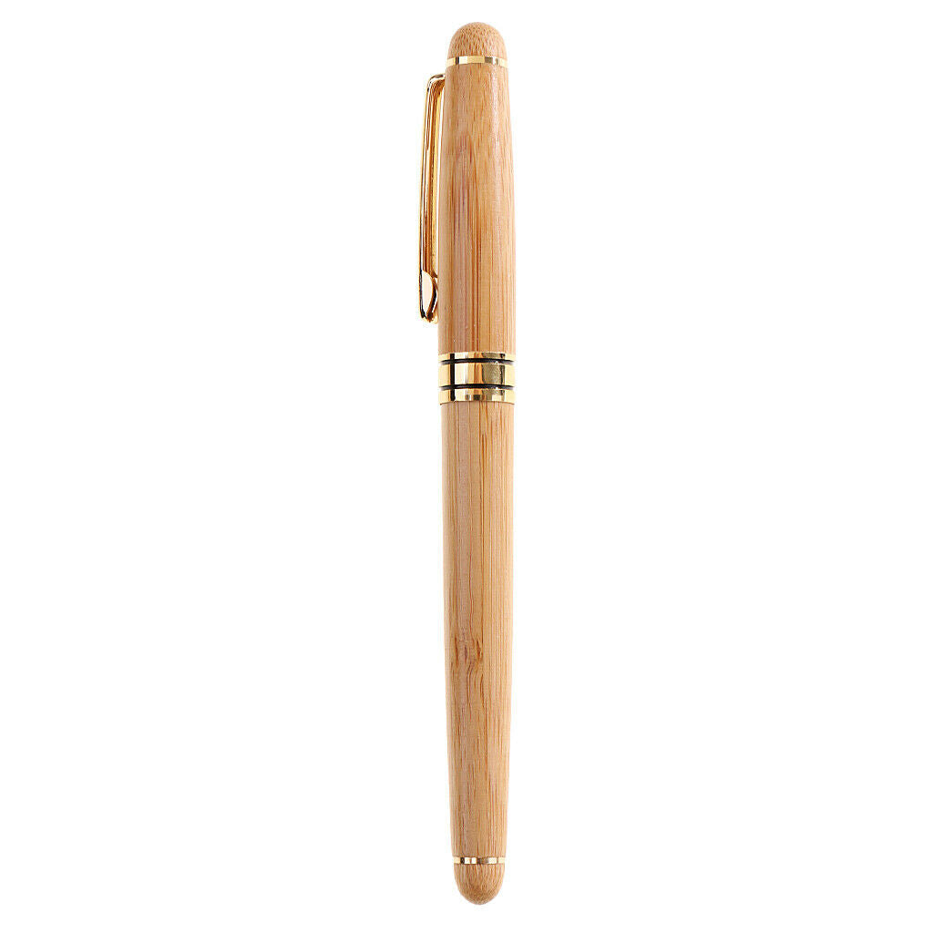 Finest Bamboo Fountain Pen Souvenir Collectible Decoration Golden 14.5cm