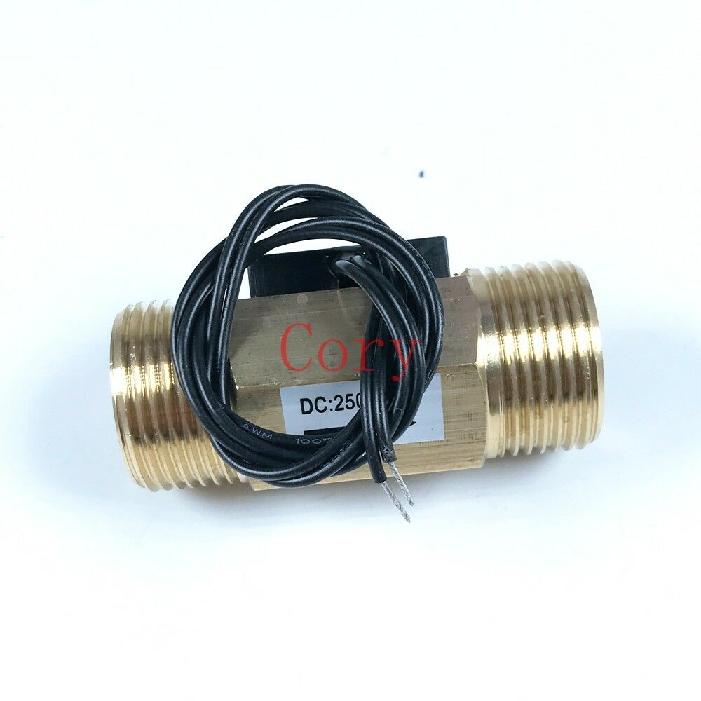 1PC Water Flow Switch Magnetic DC250V Brass G3/4 26mm Male Thread Port 1-30L/min