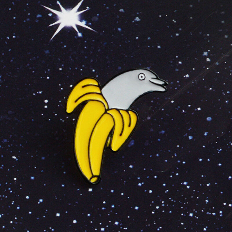 Cute Enamel Banana Dolphin Brooch Pin Shirt Collar Pin Breastpin Jewelry G.l8
