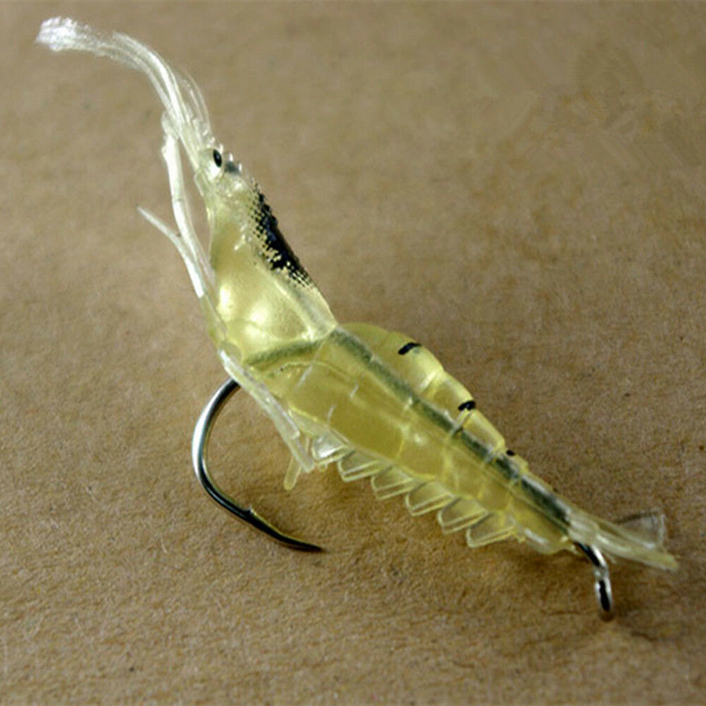 5PCS Soft Lures Bait Shrimp Fishing Simulation Prawn Saltwater Hooks Fish New
