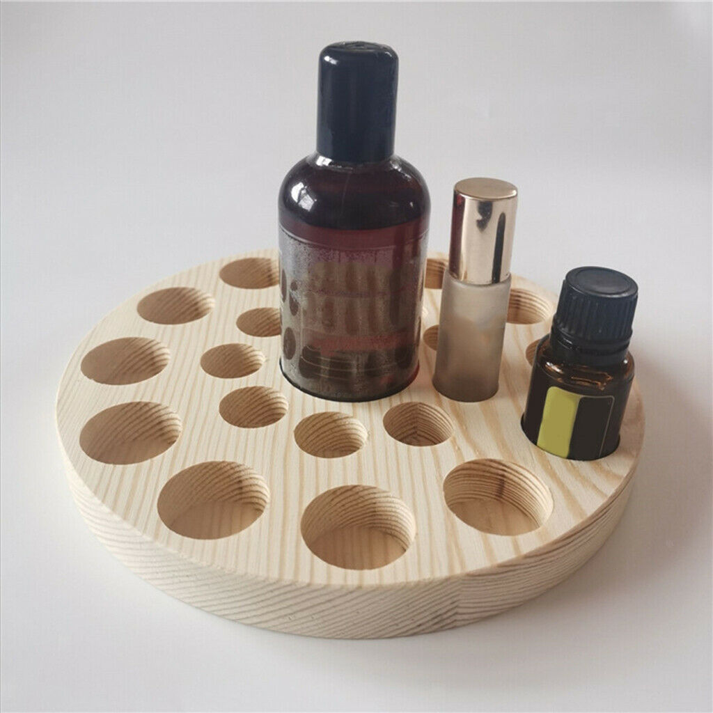 Essential Oil Storage Organizer Wooden Display Tray Rack Stand Holder,22Slot