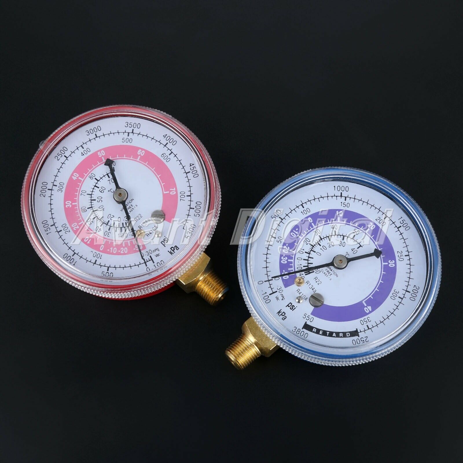 High Red Low Blue pressure gauge 1/8” NPT Compatible For R22 R12 R134a R410 New