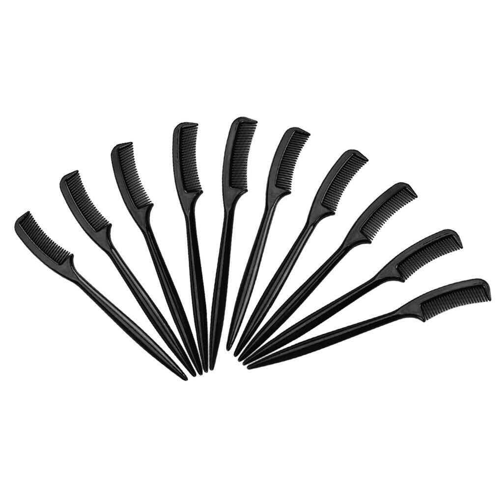Pack of 10 Plastic Mini Eyebrow Eyelash Grooming Combs Brushes Tools Kit