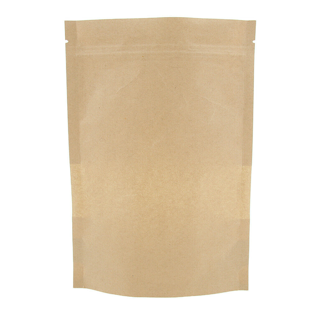 100Pcs Kraft Paper Food Gifts Storage Bags Self Sealing Envelope Bag 12x20+4