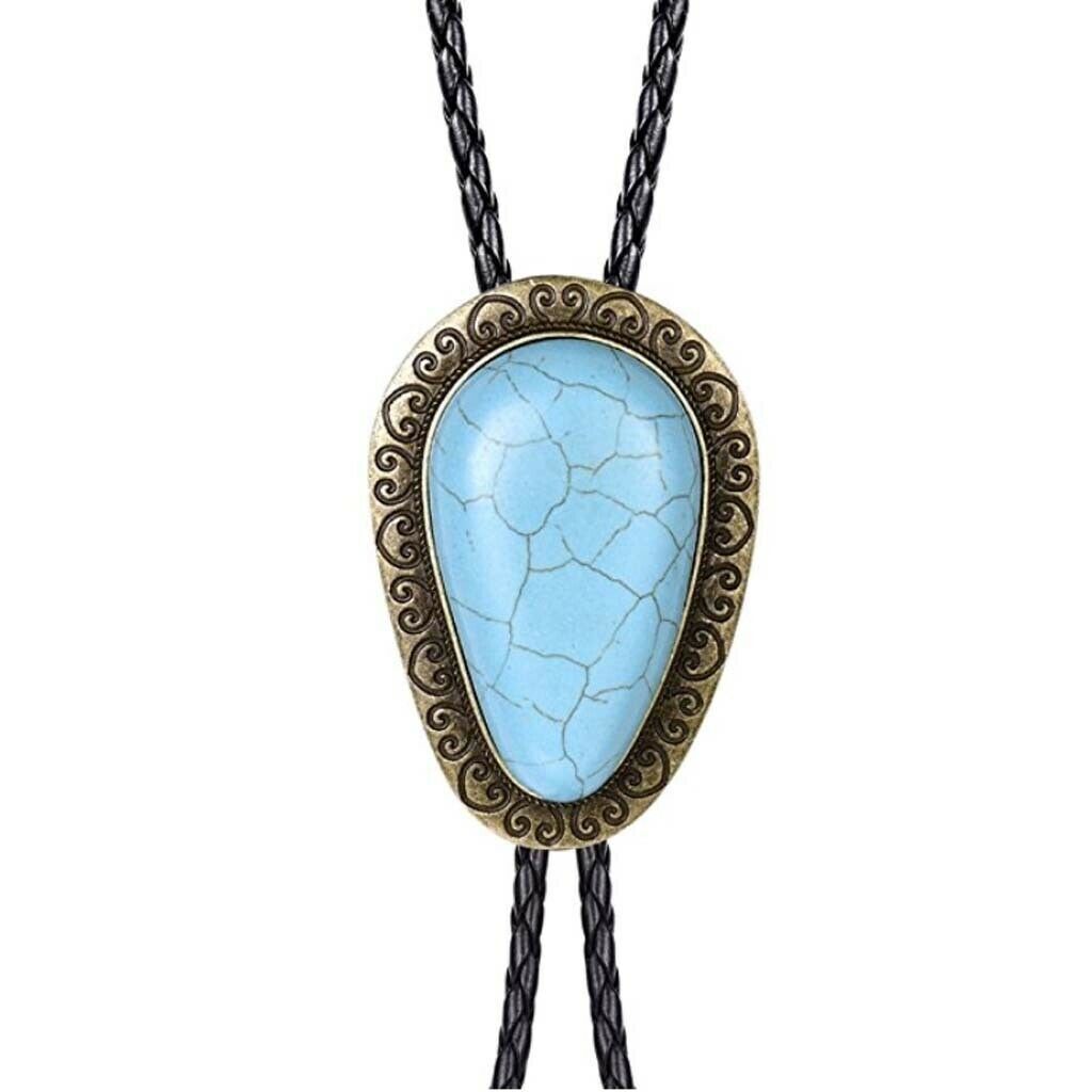 Turquoise Stone Bolo Tie Western Cowboy  Novetly Ties