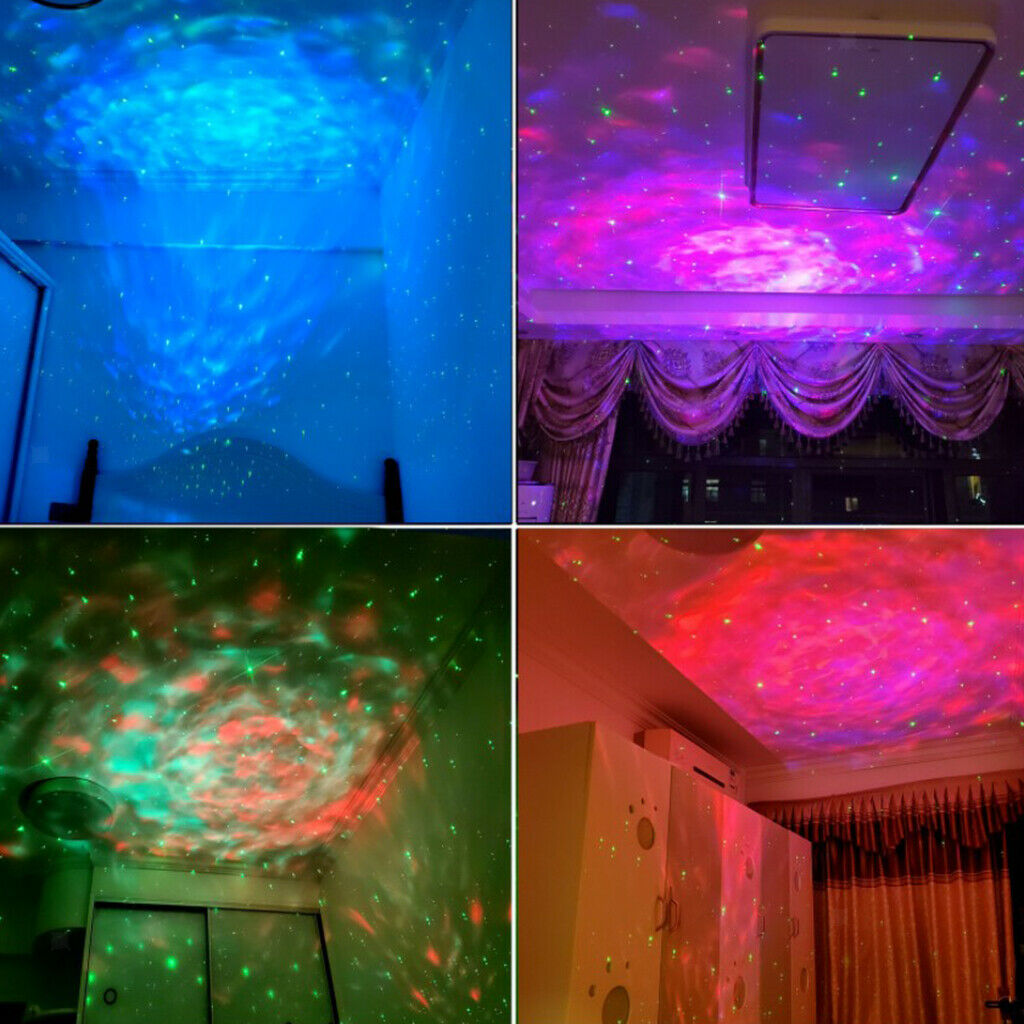 8 Color USB Rotational Galaxy Light Projector Remote Control 4 Dynamic LED Light