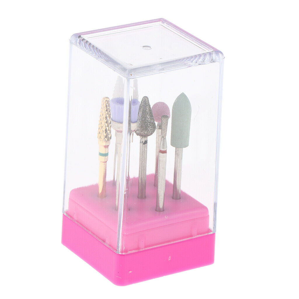 7Pcs Cuticle Clean Ceramic Nail Files Drill Bits Electric Polishing Head 05