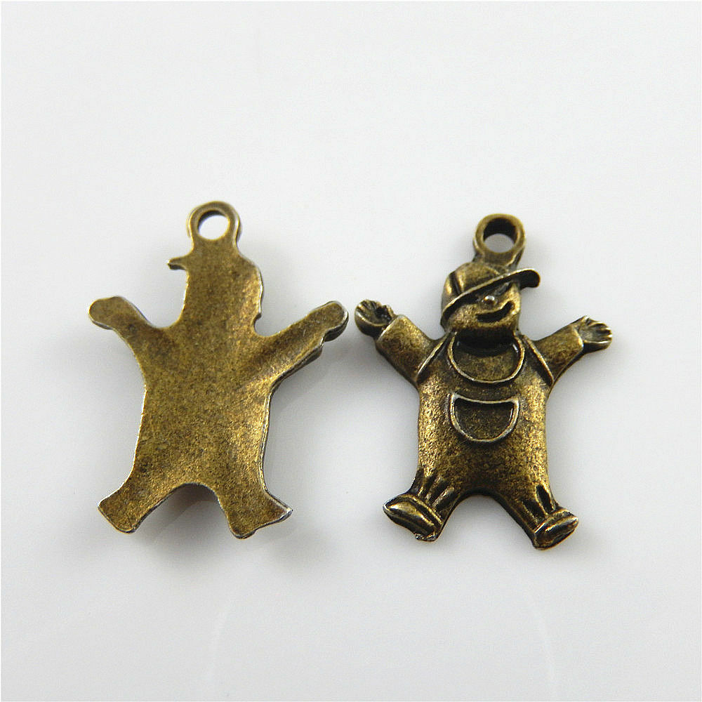 60-pack Antiqued Bronze Alloy Funny Cown Pendant Jewelry Making Charm 20x18x3mm