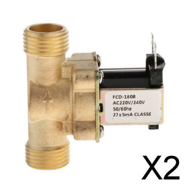 2X 1/2 Inch Electric Solenoid Valve DC12/24/220V Solar Coil Valve for Water