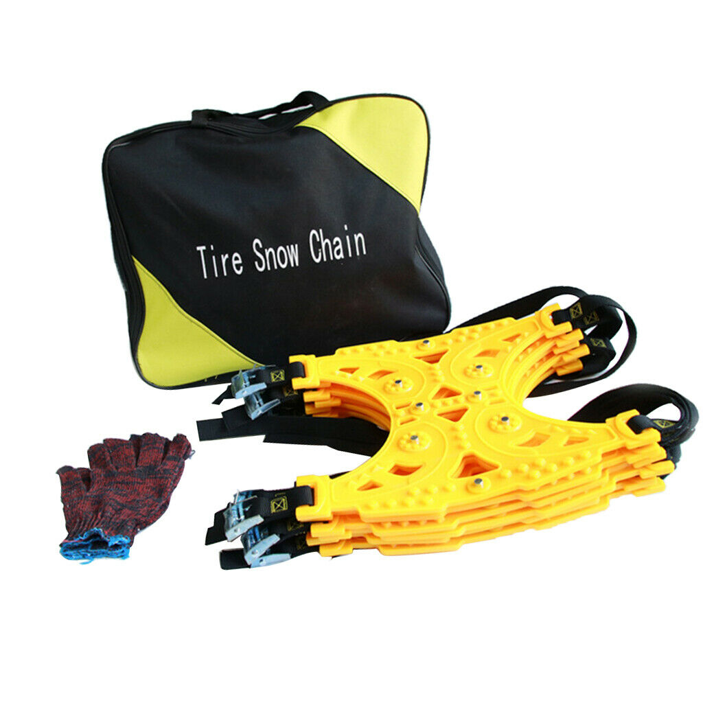 6 Pack Universal Thickening TPU Tire Antiskid Chain for Emergency with Glove