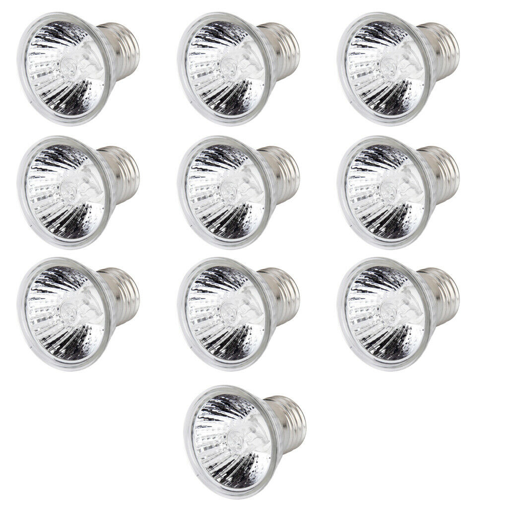 10x Reptile Halogen  Light Bulb Amphibian Terrarium Basking Light 50W