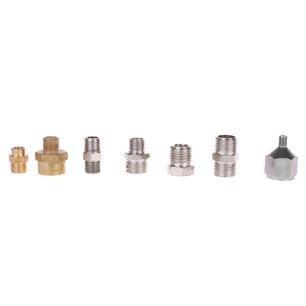 7Pcs Airbrush Adaptor Kit Fitting Connector For Compressor & Spray Gun Hose Set