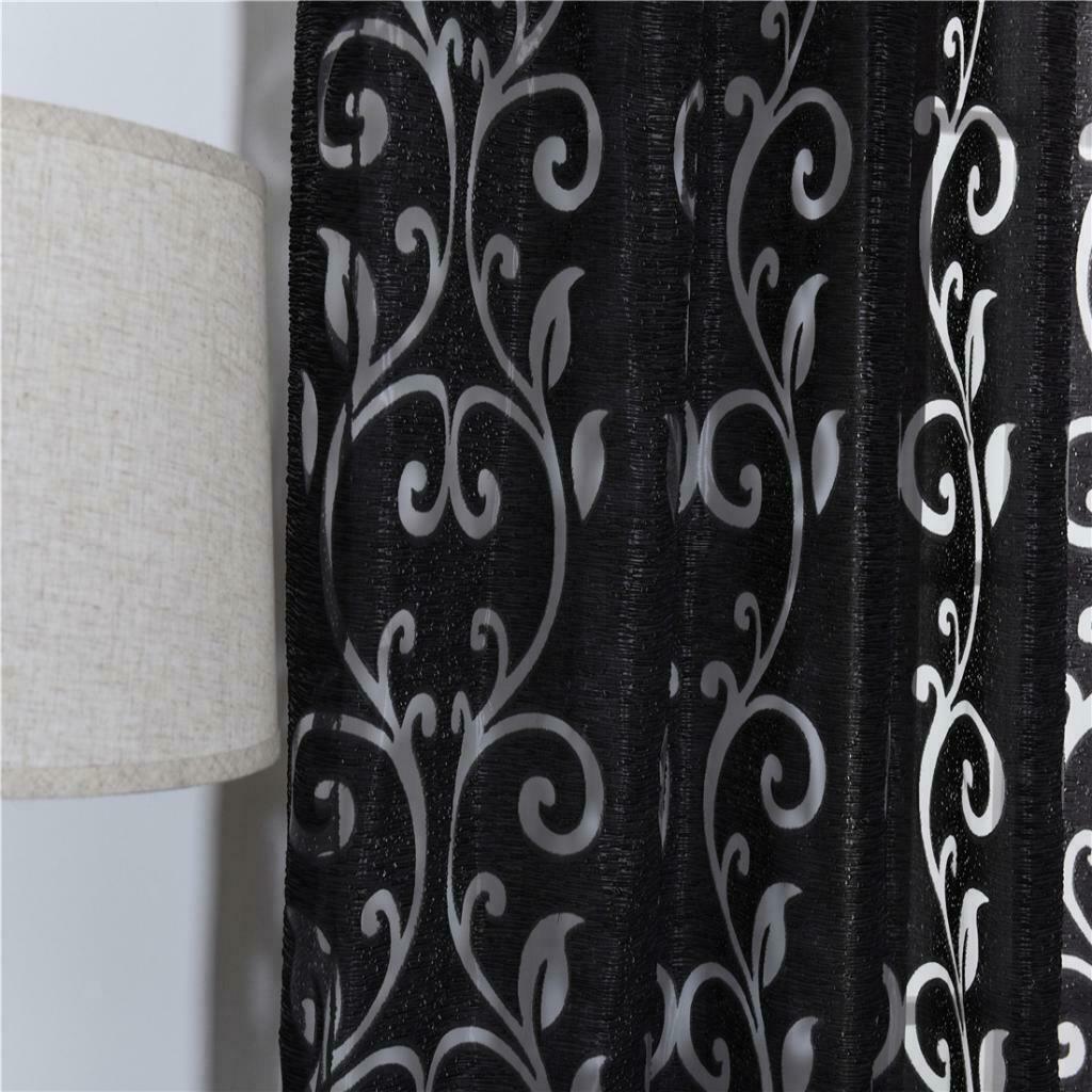100*200cm Decorative Room Wear Rod Curtain Shade Panel Voile  #1 Black