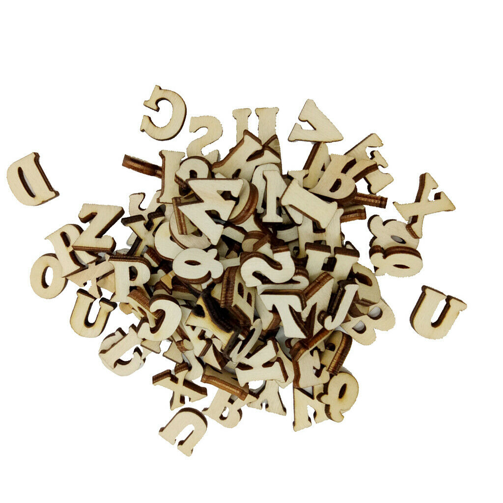 100x Mini Wooden Letters Kids Teaching Small Spelling Tool DIY Wood Crafts