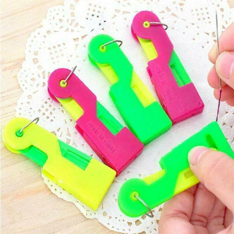 US 3* Elderly Use Automatic Easy Sewing Needle Device Threader Thread Guide Tool