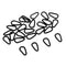 25pcs Stainless Steel Tear Drop Rig Ring Link Loops Fishing Tackle Connector