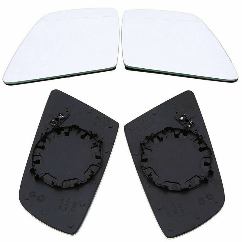 For BMW E60 E61 E63 E64 03-10 Pair Side Rear View Mirror Glass Heated White