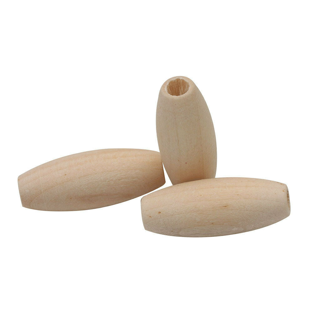 20 Pieces Natural Wood Oval Bead Wooden Beads lOOSE DIY Jewelry Making Craft