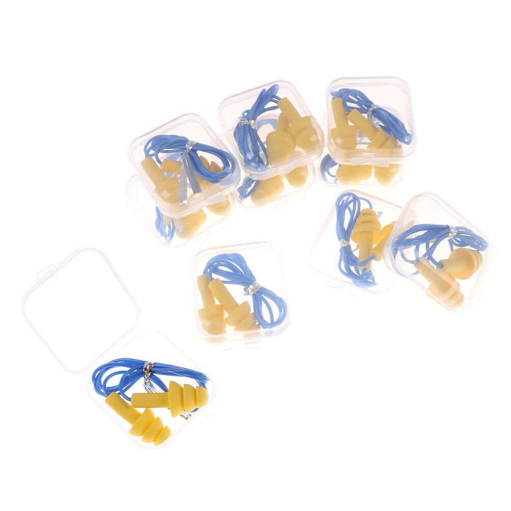 10Pair Soft Silicone Ear Plug Reusable Hearing Protection Earplug With Corded Qx