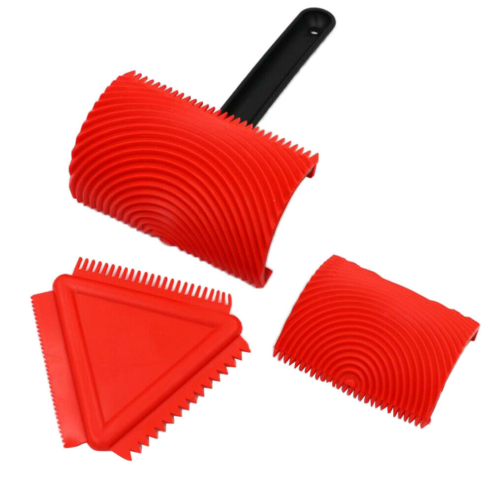 3pcs/Set Rubber Wood Grain Pattern Paint Roller Imitation Wall Paper