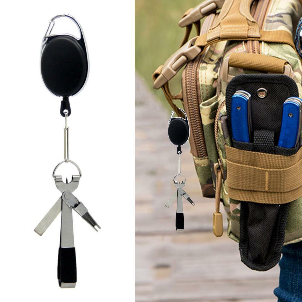4-IN-1 Quick Knot Tying Tools 4 in 1 Fly Fishing Clippers Line Nipper Retractor