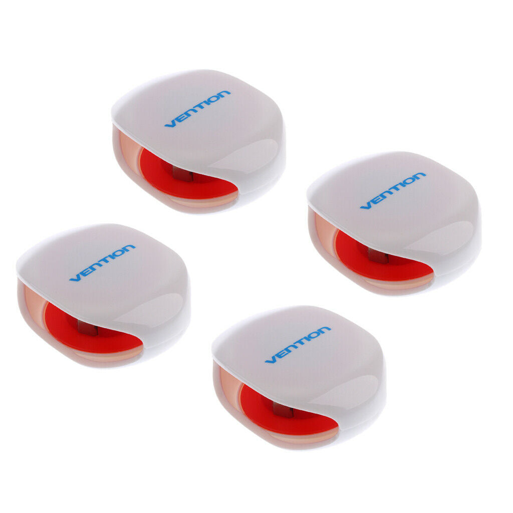 4x Vention Automatic Cable Winder Cord Organizer Holder for Headphones White