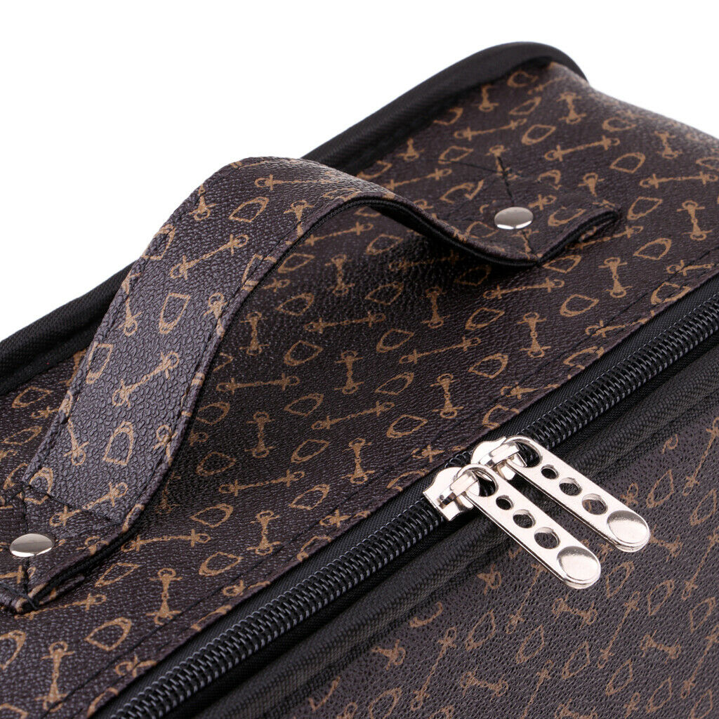 Leather Portable Larger Makeup Train Case Makeup Organizer Professional #A