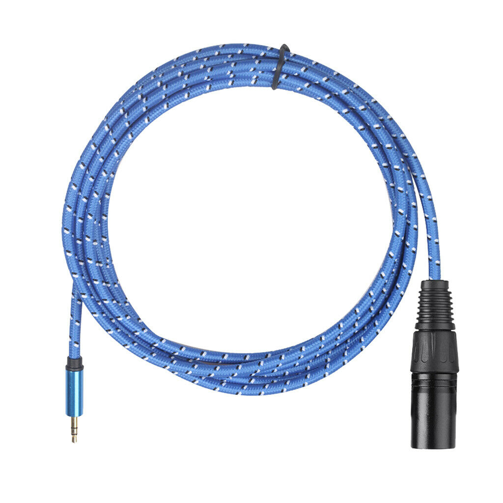 Audio Cable 3.5mm Male To XLR Male Stereo Audio Extension Cable Plug Blue