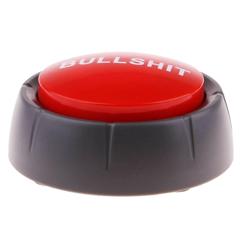 1pc Red Bullshit Alert Button Light Sounds Quiz Buzzer Press Button Supplies