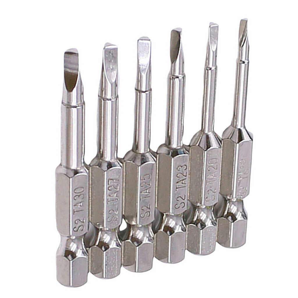 6 lot Triangle Screwdriver Bits S2 Steel Shank 50mm Electric Head Pneumatic