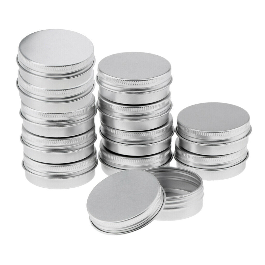 30ml Aluminum Cosmetic Tin Pot Lip Balm Jars Container Box Oil Wax Tins 24x
