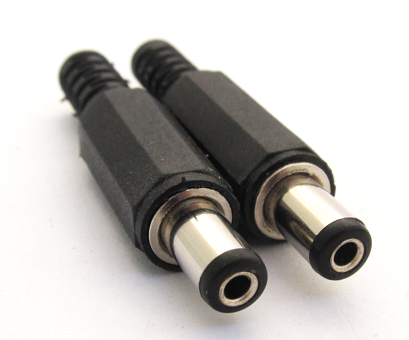 1pc 2.1x5.5mm 2.1mm DC Power Male Plug Soldering Connector Plastic Cover Black