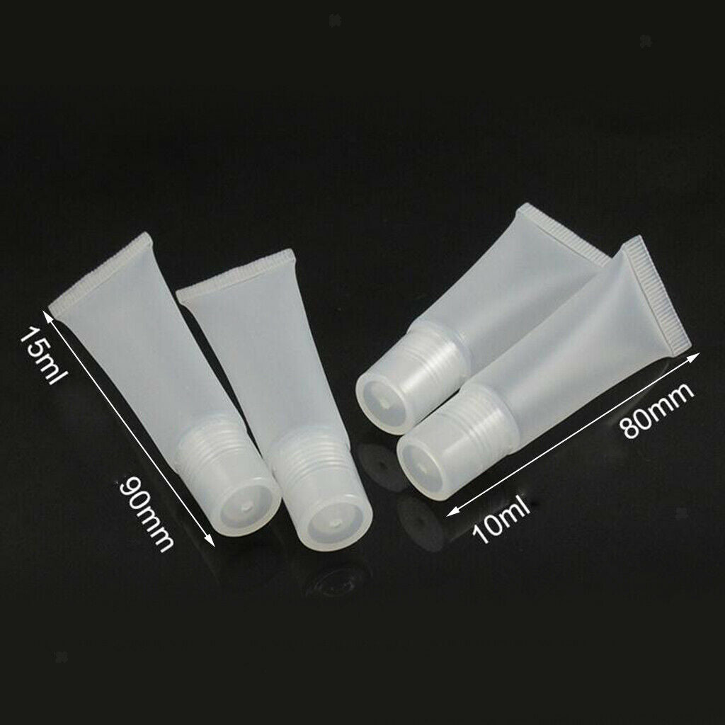 40Pcs 10ml Mini Clear Empty Lip Gloss Balm Container Tube Bottles Vials