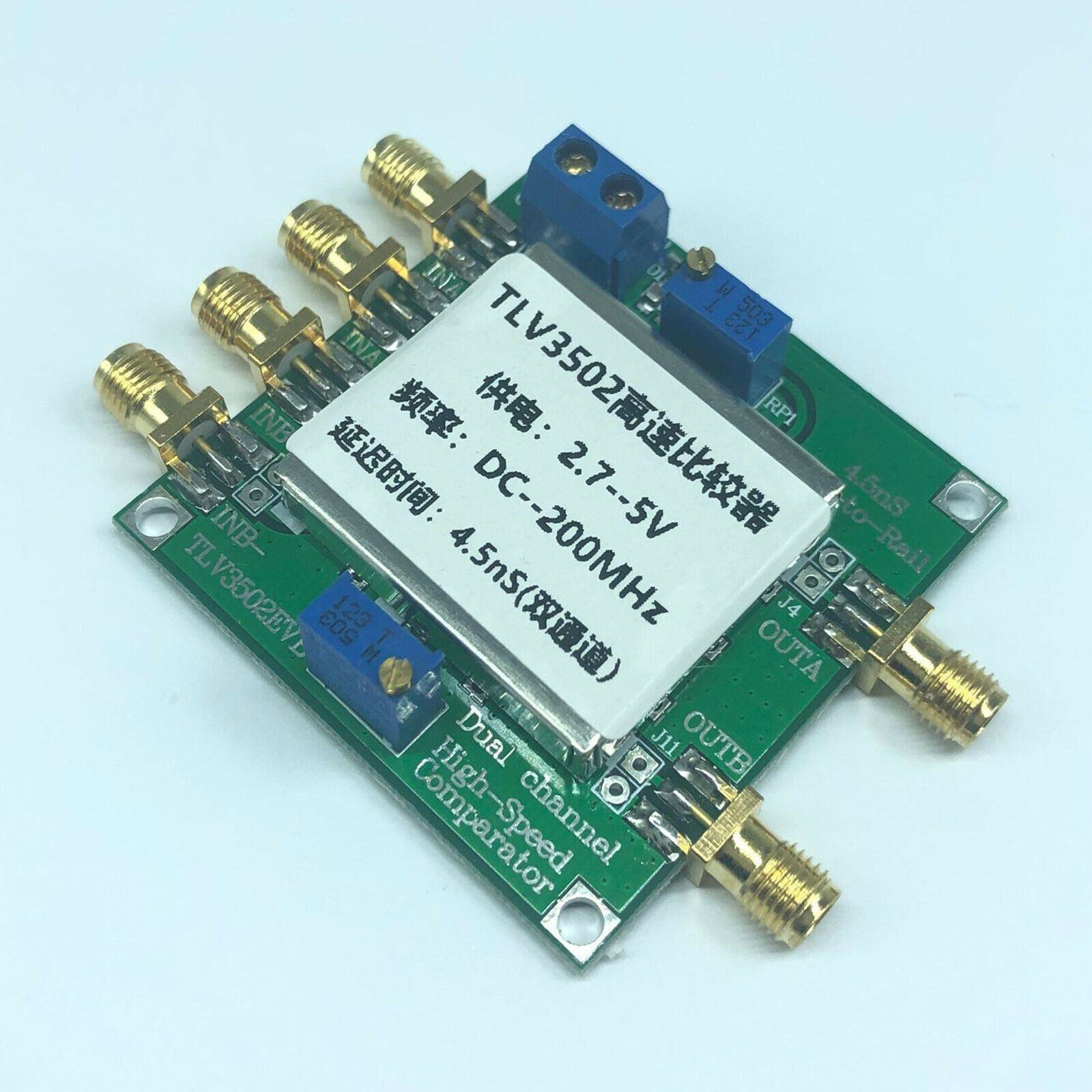 TLV3502 Dual Channel Comparator 4.5ns Rail to Rail 2.7-5VDC DC - 200MHz