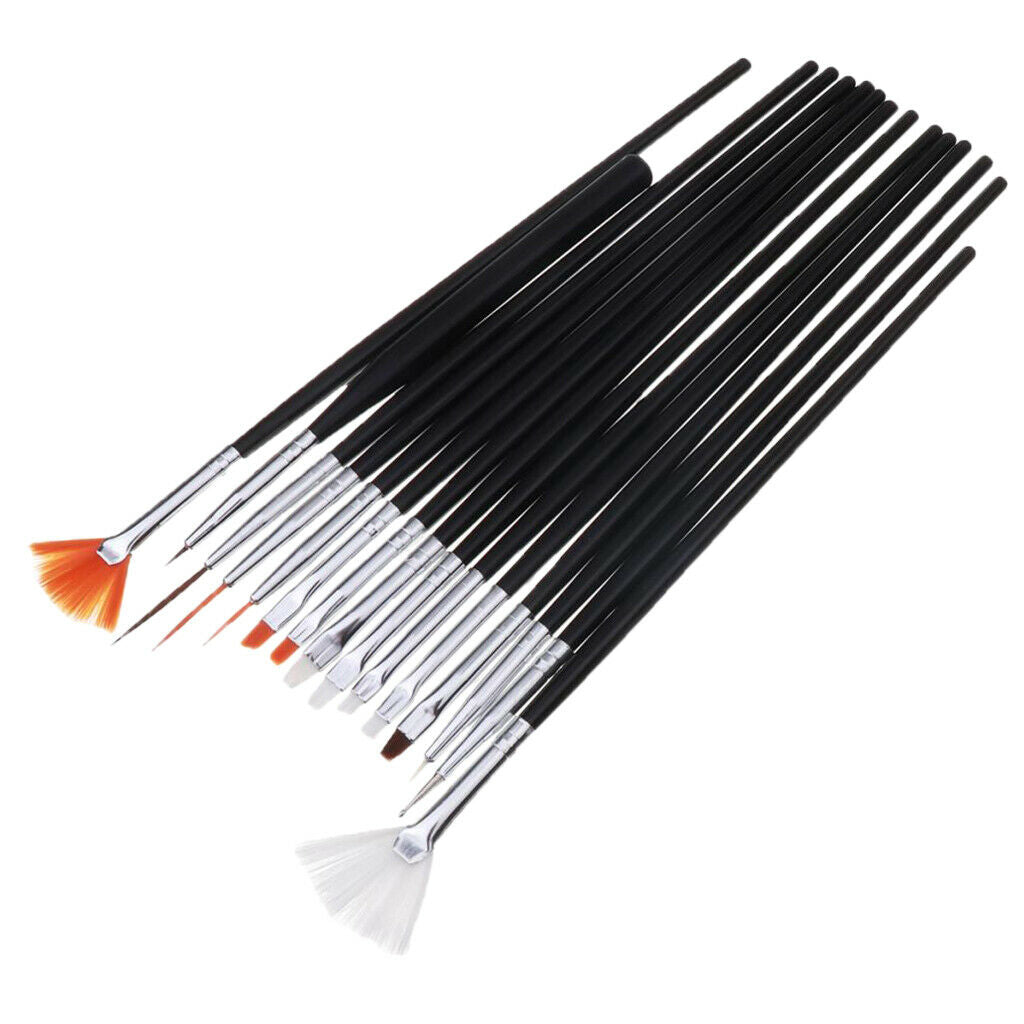 Nail Art Brushes Nail Art Painting Polish Design Kit with 15 Nylon Hair Brushes