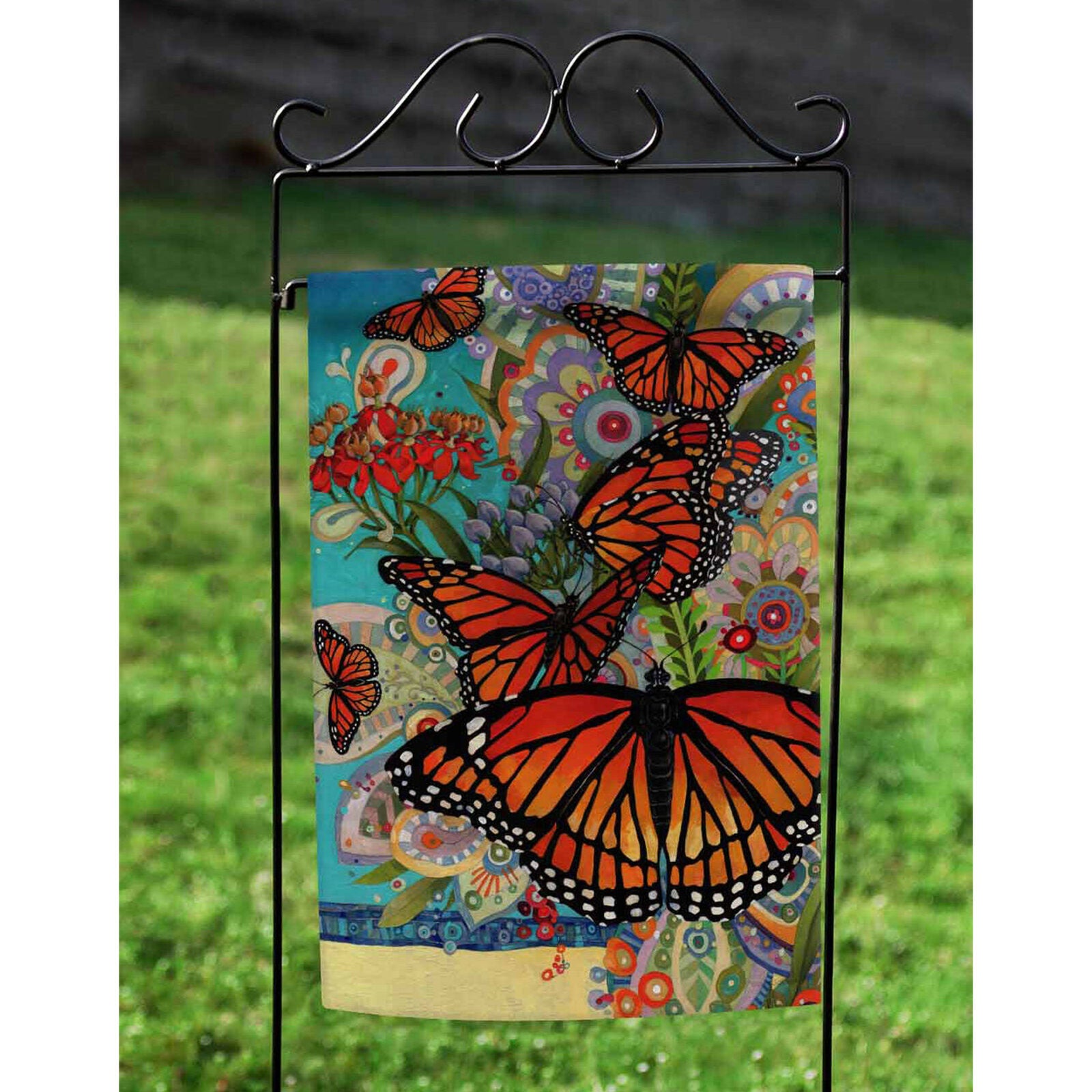 Toland Monarch Madness 12.5 x 18 Colorful Spring Butterfly Flower Garden Flag