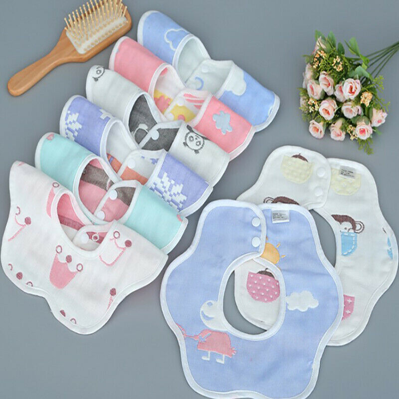 Baby Bibs 360 Degree Rotation Gauze Muslin Bandana Cloth Soft Newborn Bab.l8