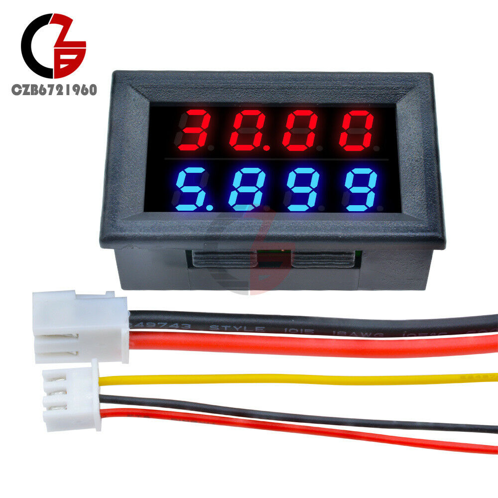 Blue+Red LED DC 0-200V 10A Voltmeter Ammeter Amp Dual Digital Volt Meter Gauge