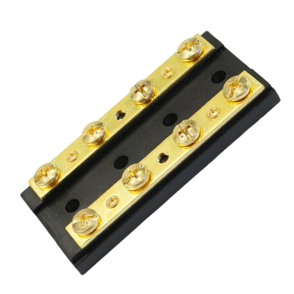2Pcs Engine Car 4 Gang Duel Buss Bar Block 8 Terminal 32V 60A Dual Bus Bar
